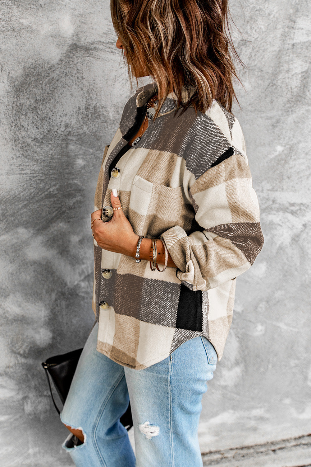 Plaid Color Block Shacket