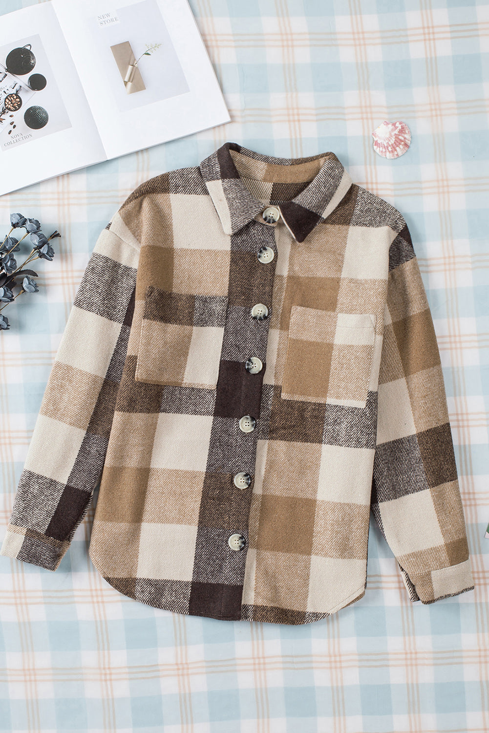 Plaid Color Block Shacket